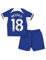 Chelsea Christopher Nkunku #18 Domácí dres pro děti 2023-24 Krátký Rukáv (+ trenýrky)